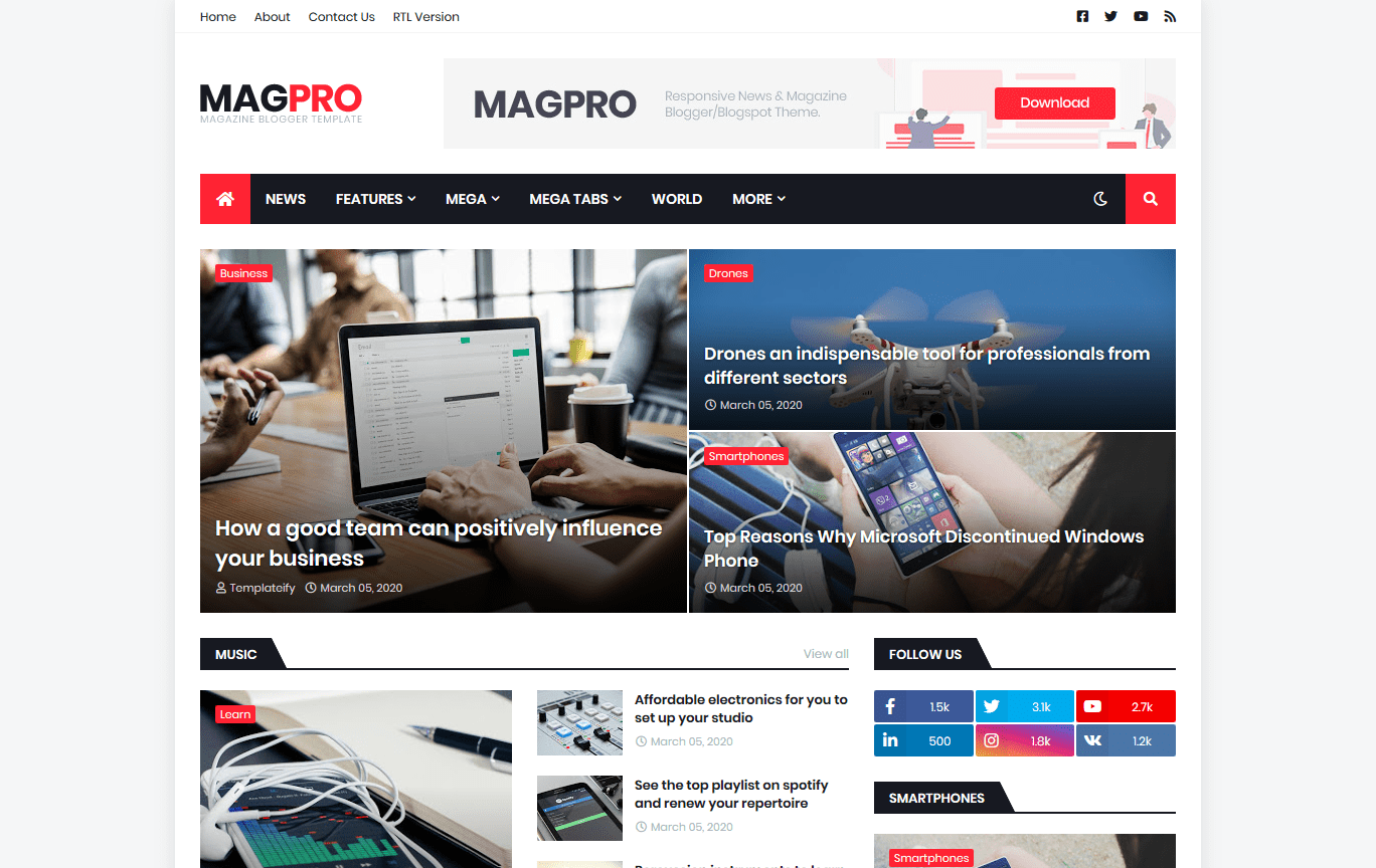 MagPro Blogger Template [Premium Version Download]