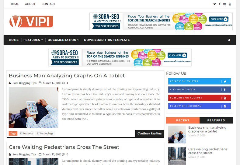 VIPI Blog Blogger Template