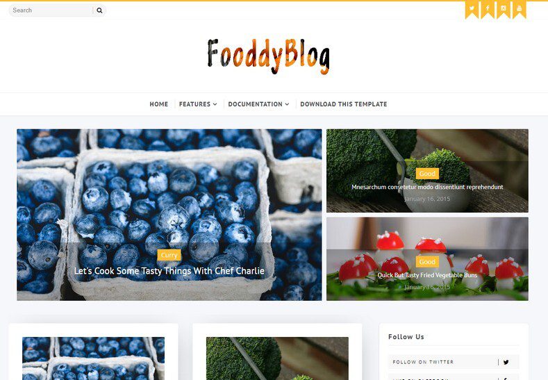 Fooddy Blogger Template