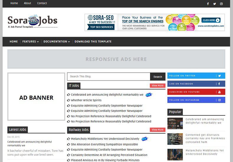 Sora Jobs Blogger Template